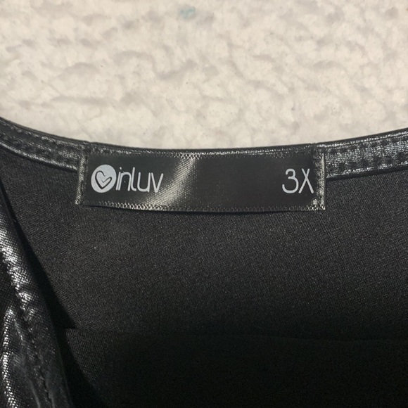 Shein Split Front PU Leather Halter Top, NWOT’s, Plus FREE Shirt, Size 3X (18) - Picture 12 of 14